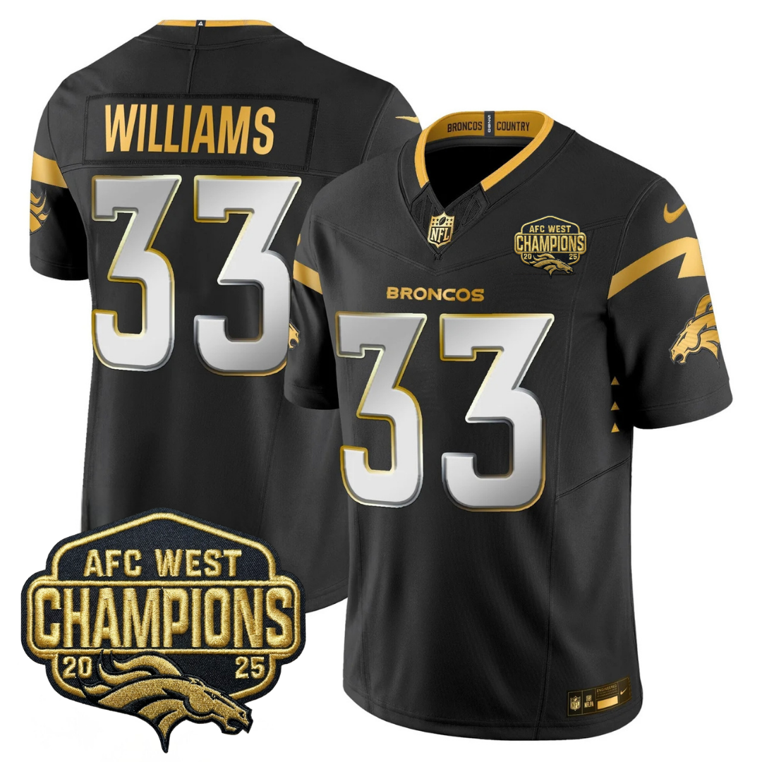 DEN AFC West Champions Patch Gold Vapor Limited Jersey