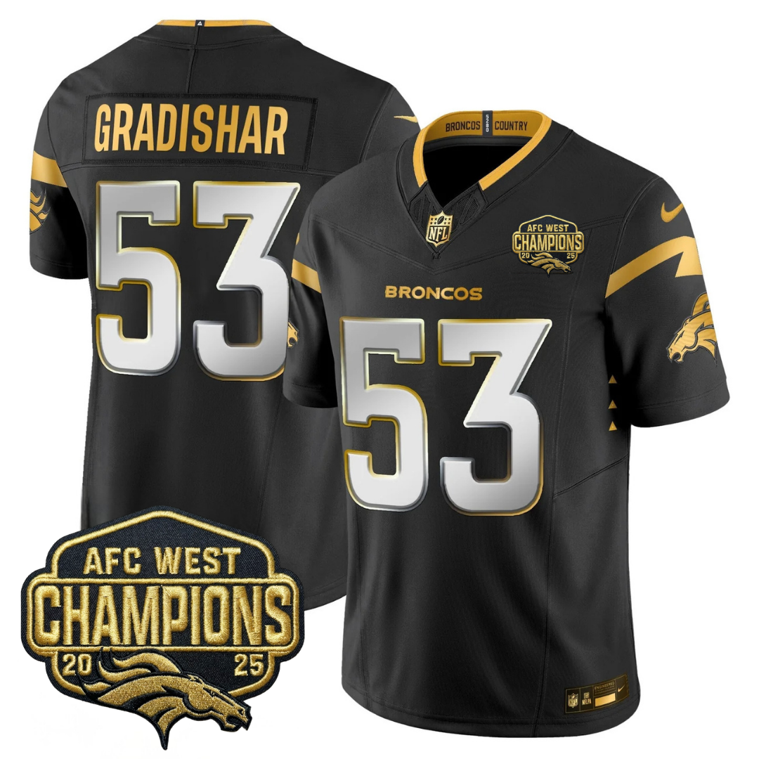 DEN AFC West Champions Patch Gold Vapor Limited Jersey