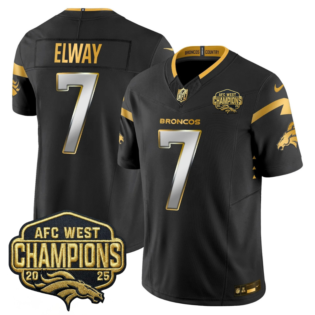 DEN AFC West Champions Patch Gold Vapor Limited Jersey