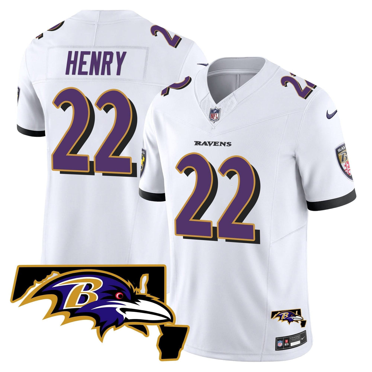 Derrick Henry BAL Maryland Patch Vapor Limited Jersey