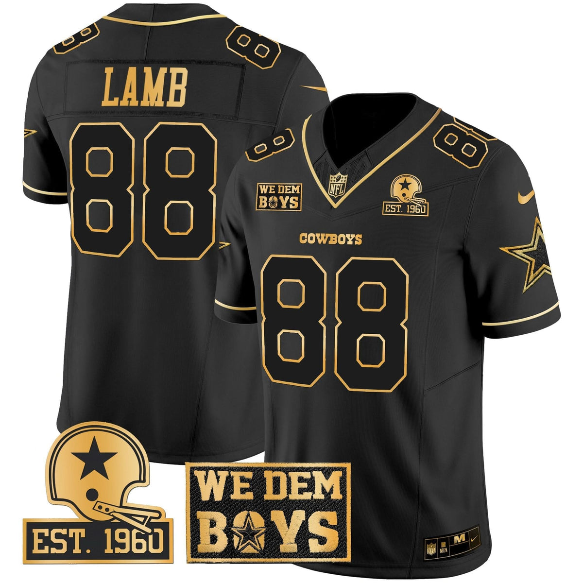 DAL Est. 1960 & We Dem Boyz Patch Gold Vapor Limited Jersey
