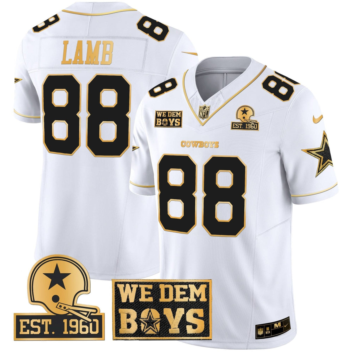 DAL Est. 1960 & We Dem Boyz Patch Gold Vapor Limited Jersey