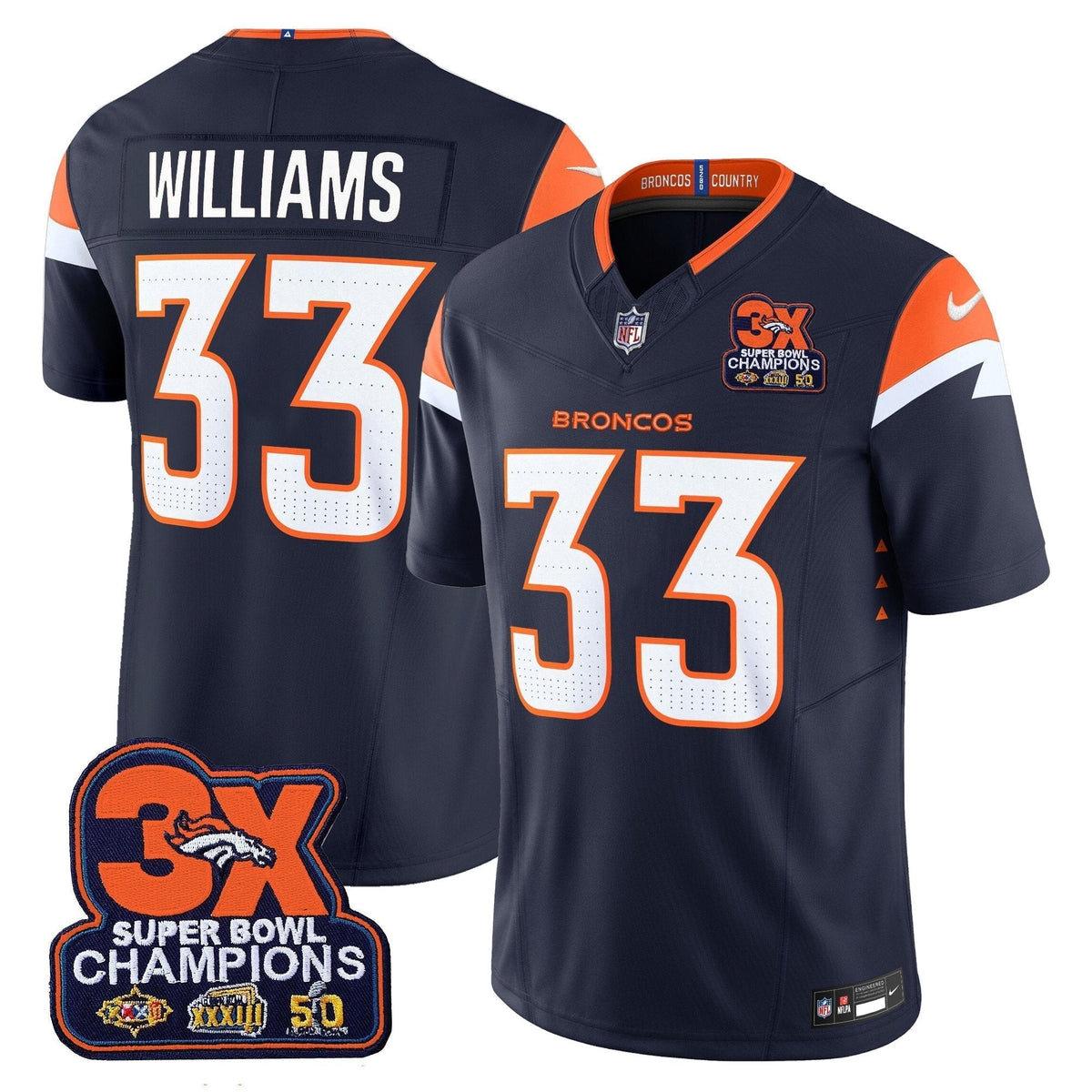 DEN 3-Time Champions Patch Vapor Limited Jersey