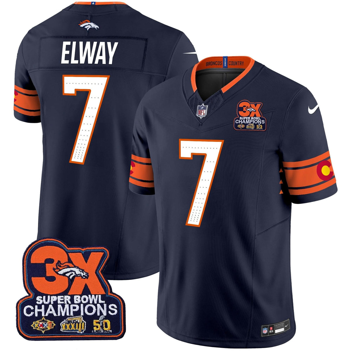 DB 3x Patch Colorado Flag Vapor Limited Jersey