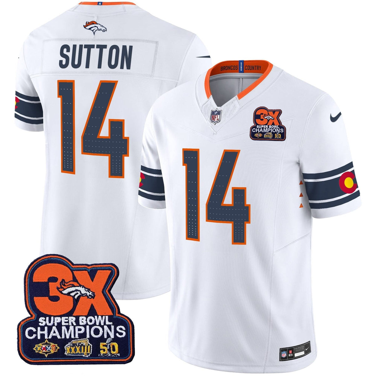 DB 3x Patch Colorado Flag Vapor Limited Jersey