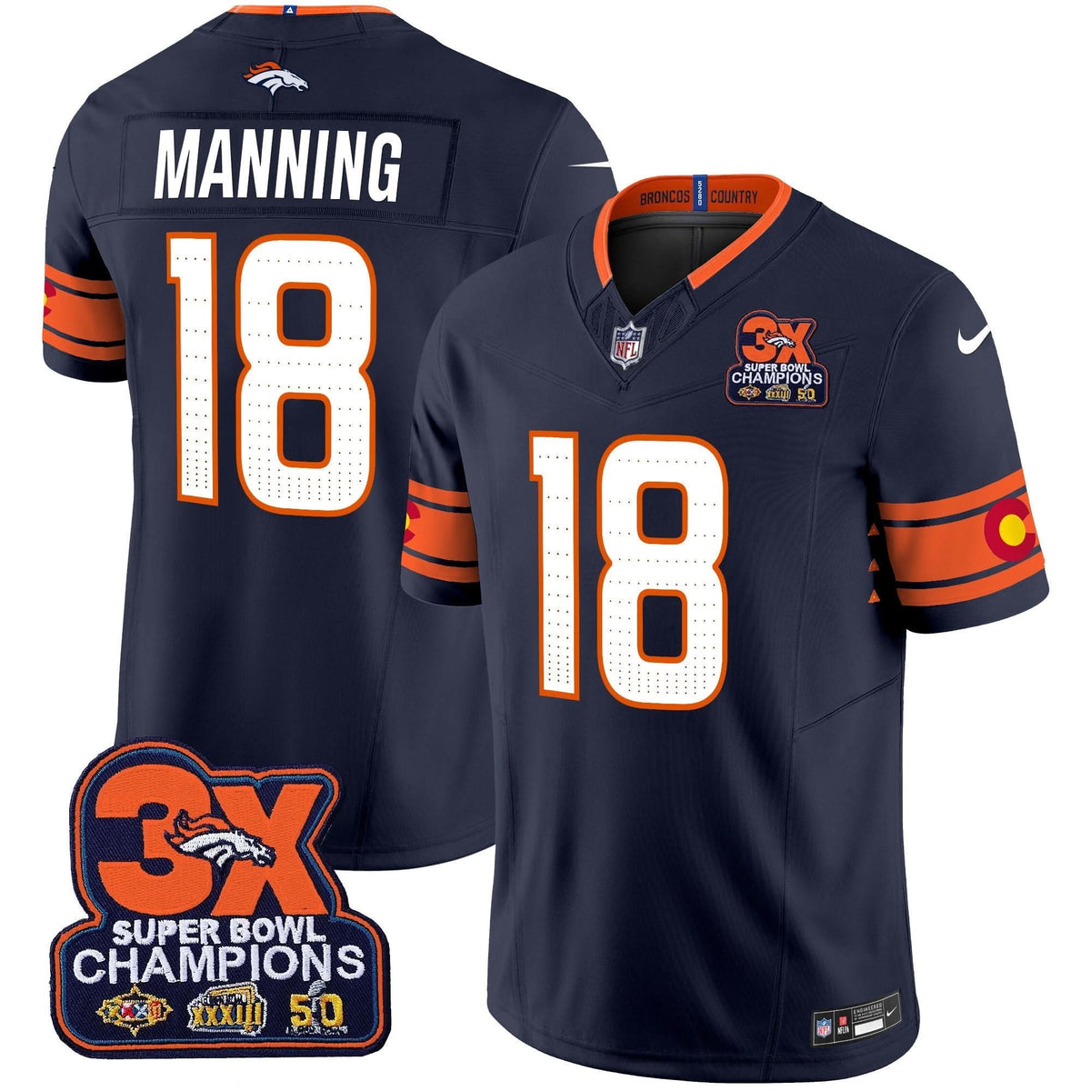 DB 3x Patch Colorado Flag Vapor Limited Jersey