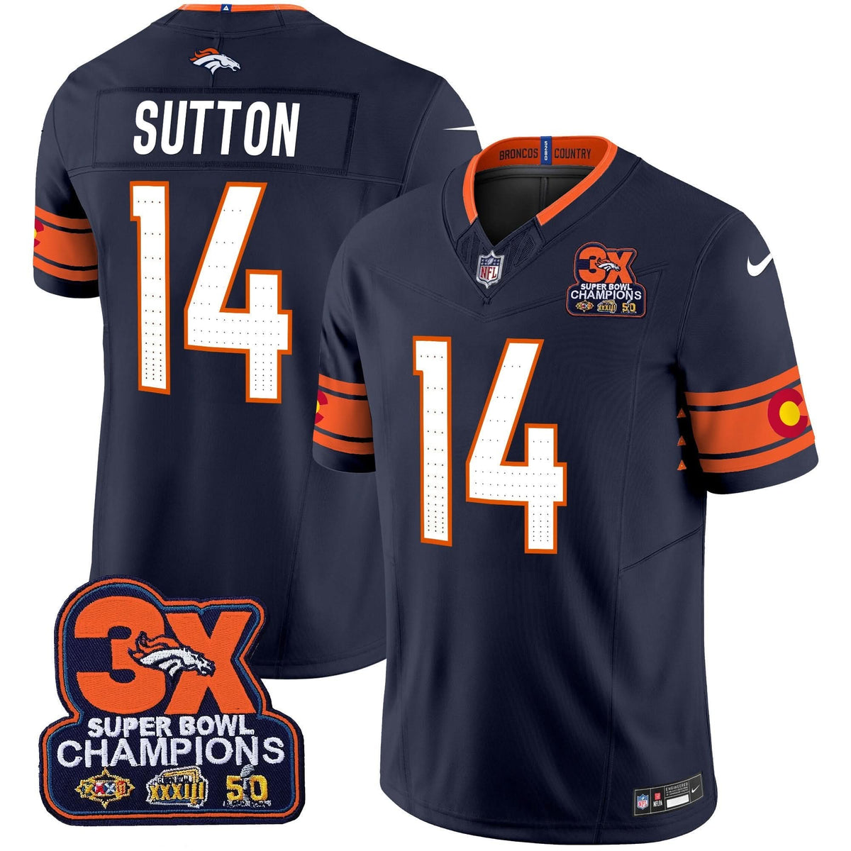 DB 3x Patch Colorado Flag Vapor Limited Jersey