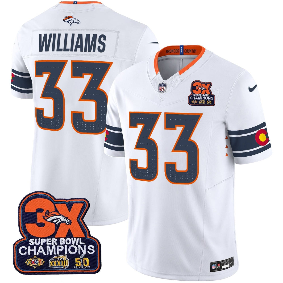 DB 3x Patch Colorado Flag Vapor Limited Jersey