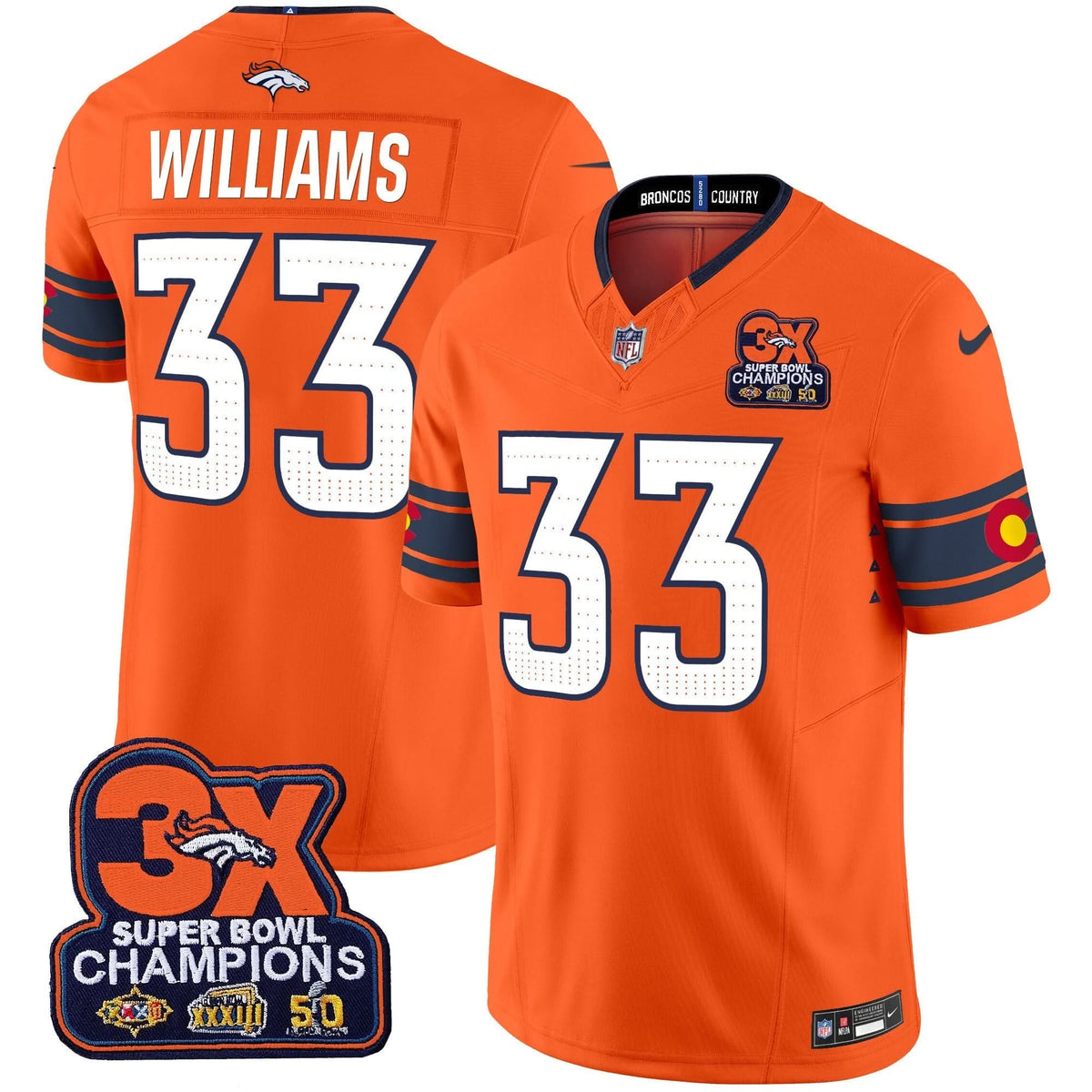 DB 3x Patch Colorado Flag Vapor Limited Jersey
