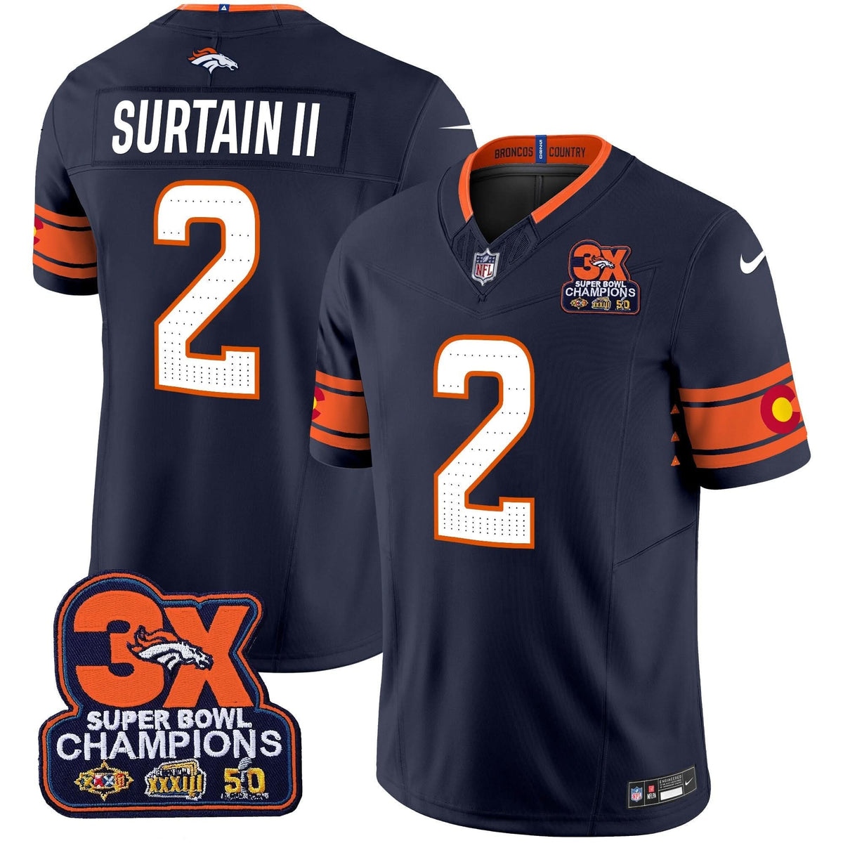 DB 3x Patch Colorado Flag Vapor Limited Jersey