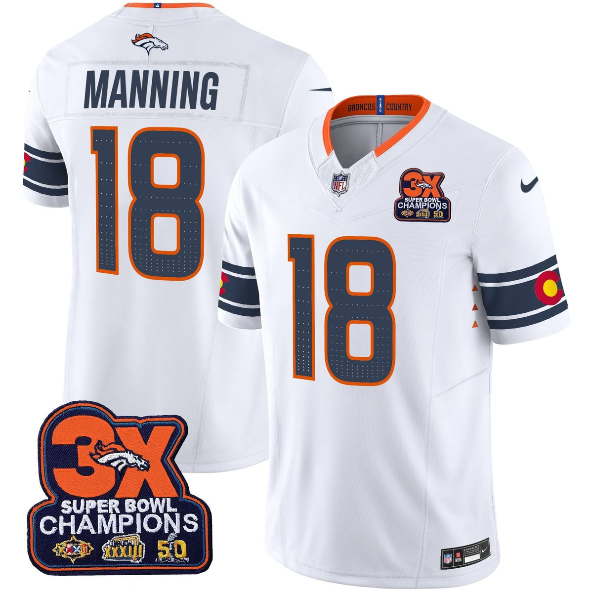 DB 3x Patch Colorado Flag Vapor Limited Jersey