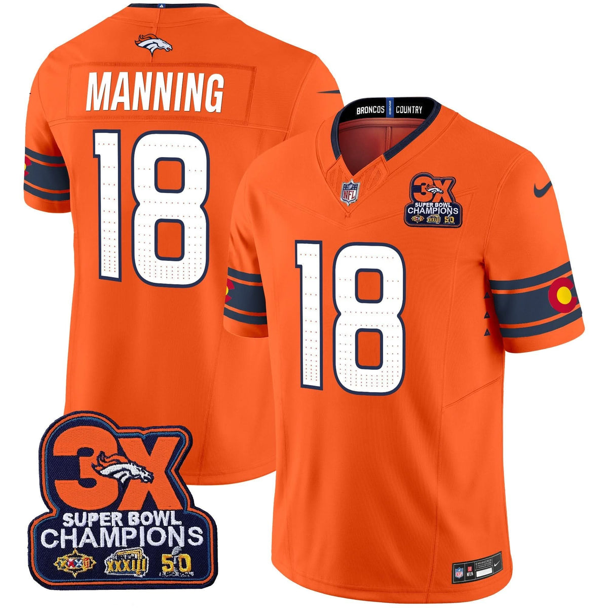 DB 3x Patch Colorado Flag Vapor Limited Jersey