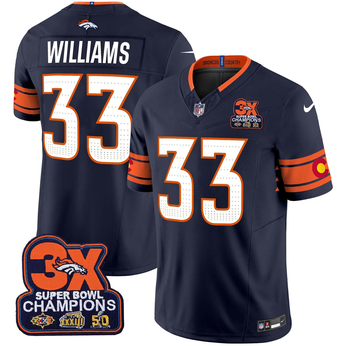 DB 3x Patch Colorado Flag Vapor Limited Jersey