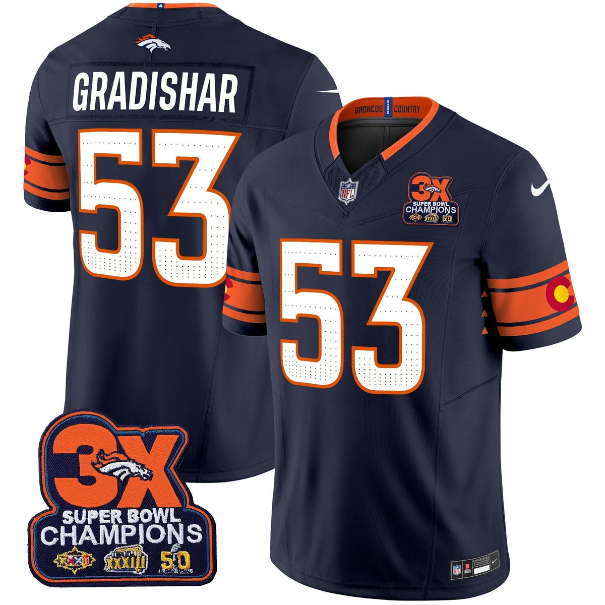 DB 3x Patch Colorado Flag Vapor Limited Jersey