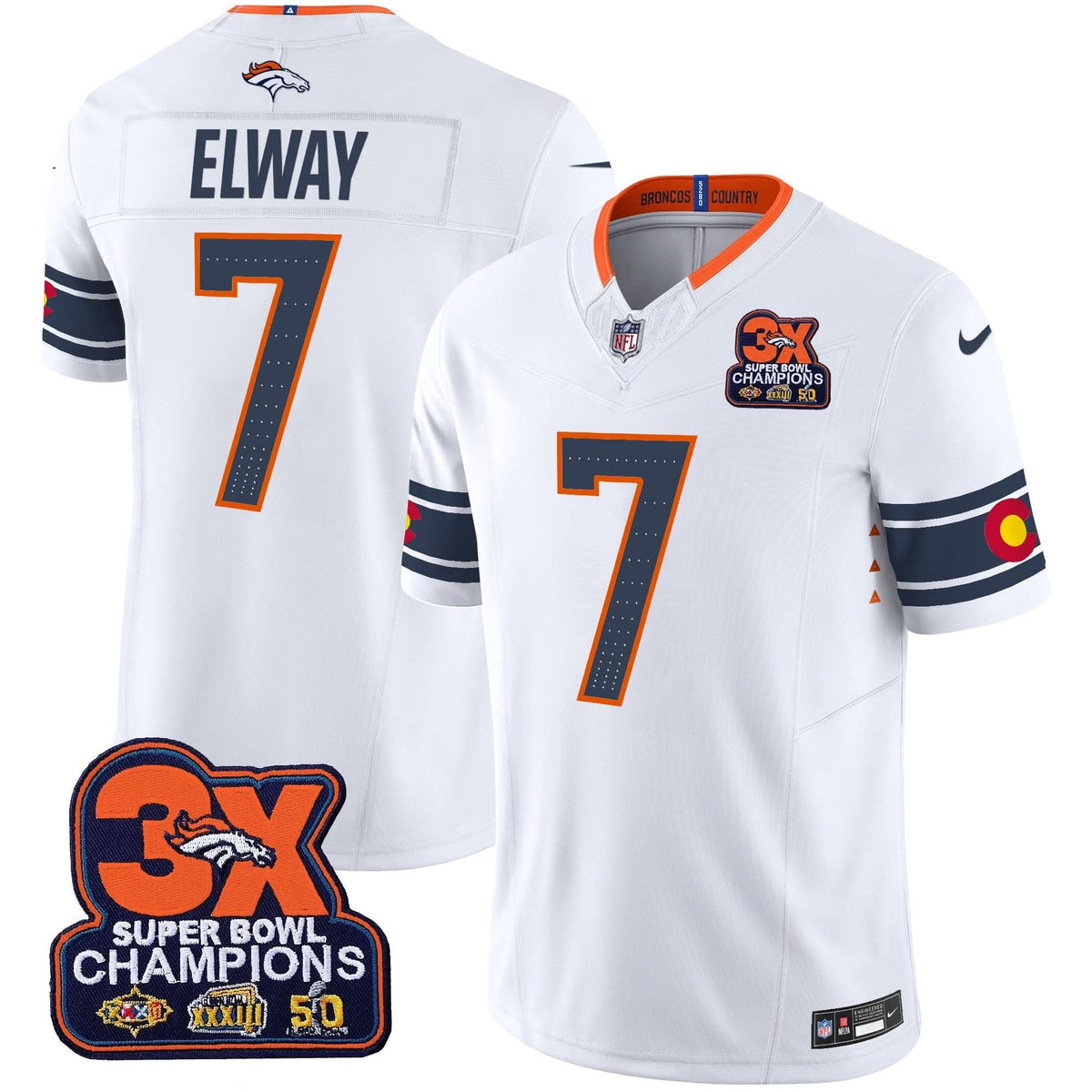 DB 3x Patch Colorado Flag Vapor Limited Jersey