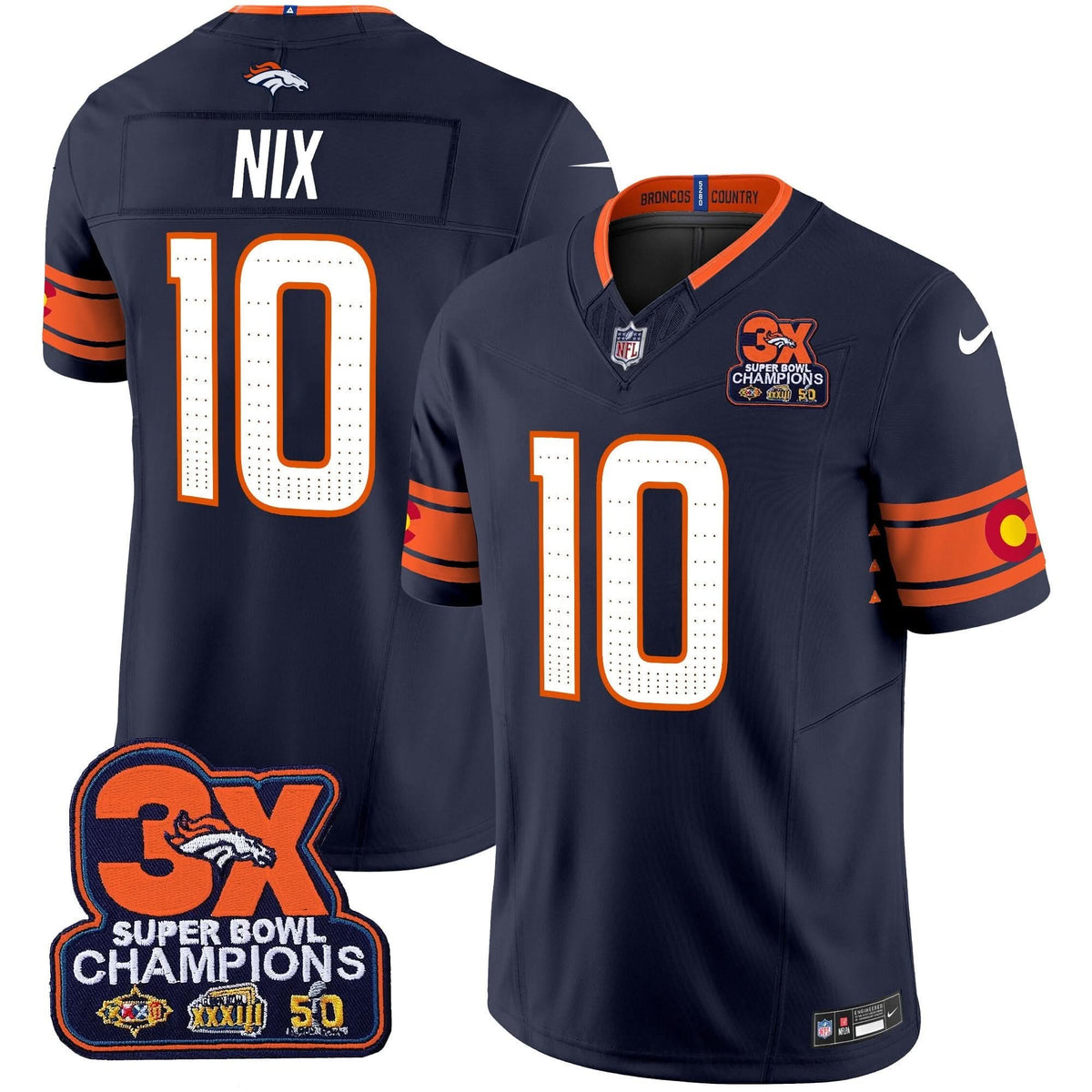 DB 3x Patch Colorado Flag Vapor Limited Jersey