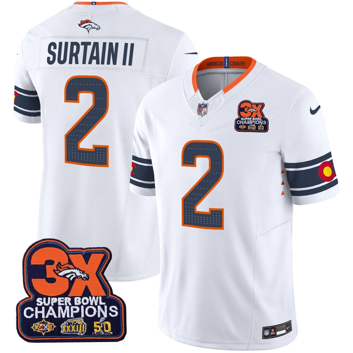 DB 3x Patch Colorado Flag Vapor Limited Jersey
