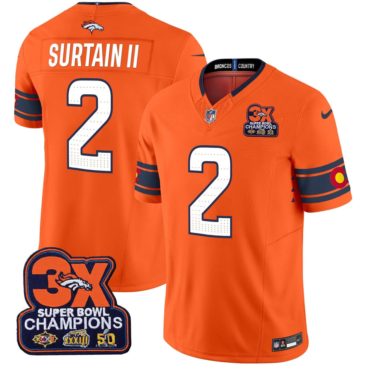 DB 3x Patch Colorado Flag Vapor Limited Jersey
