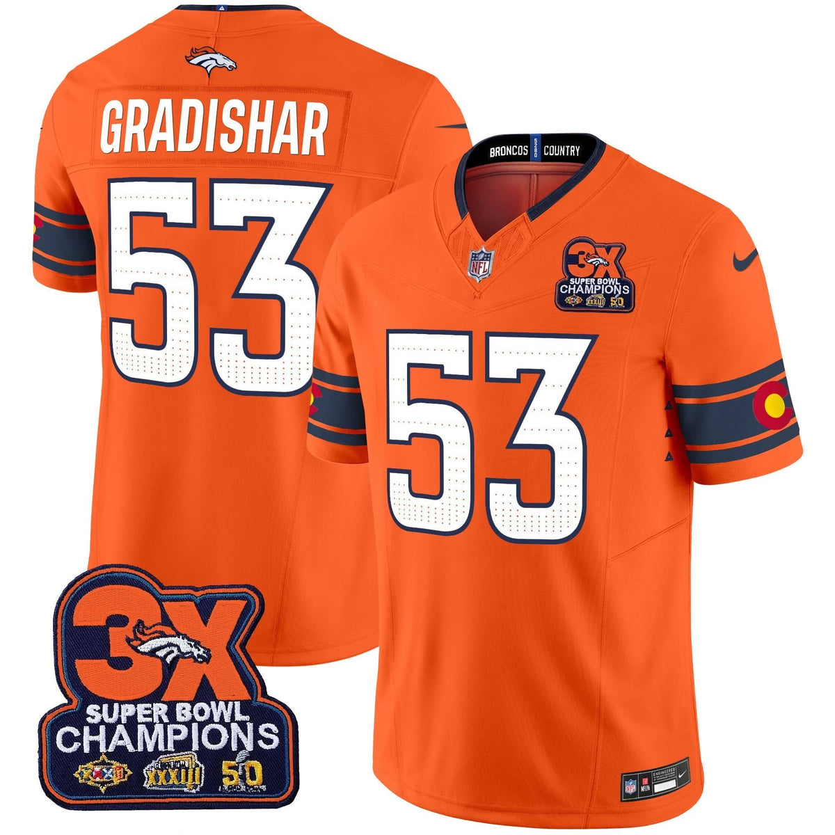 DB 3x Patch Colorado Flag Vapor Limited Jersey
