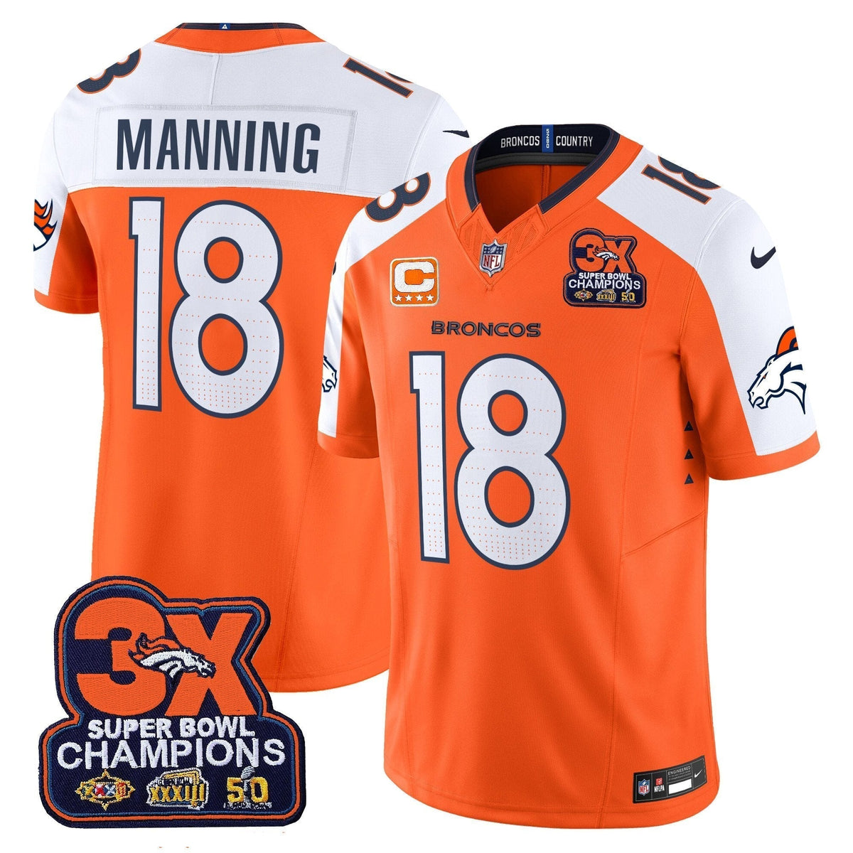 DEN 3-Time Champions Patch Vapor Limited Jersey
