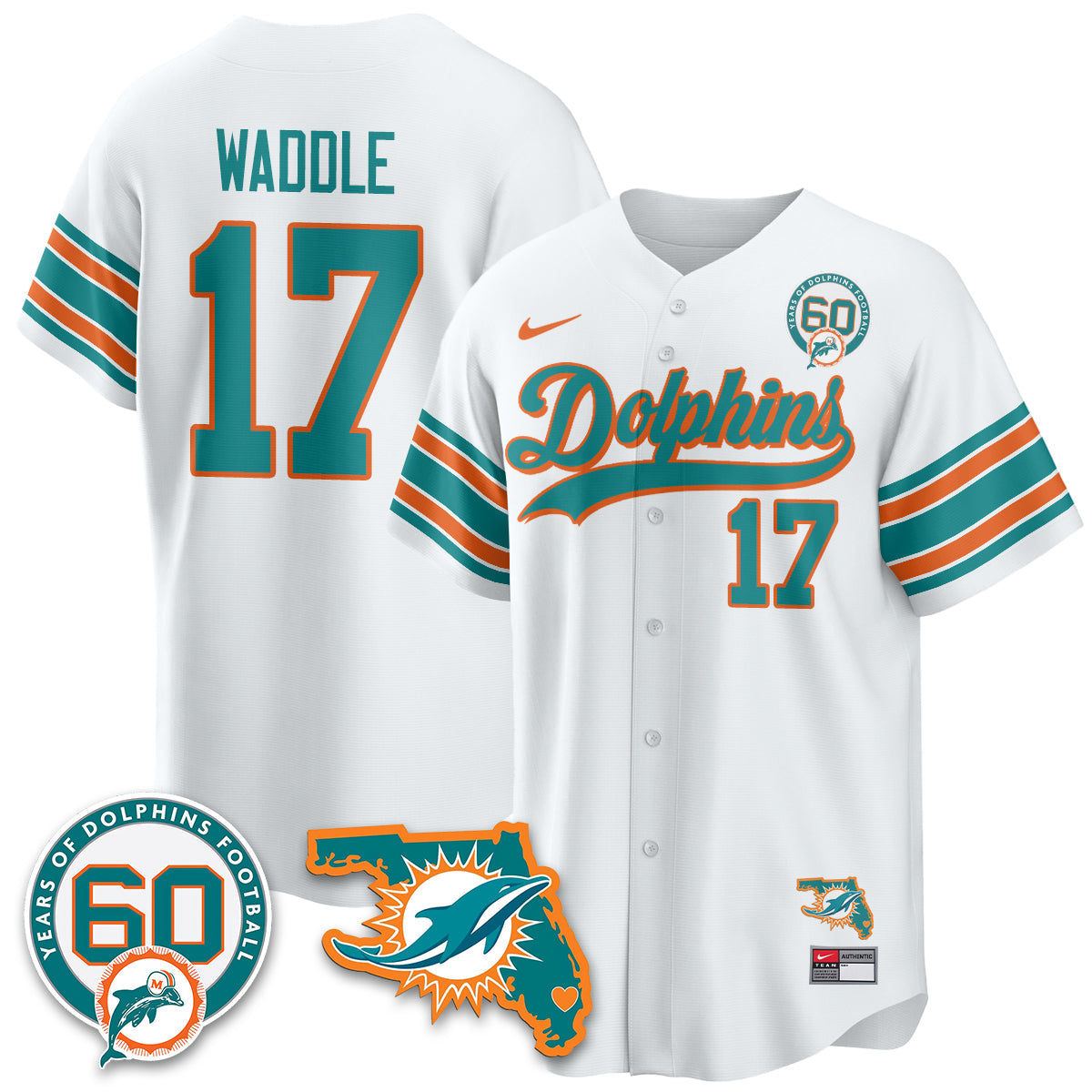 MIA 60th Season Vapor Limited Baseball Jersey - All Stitched