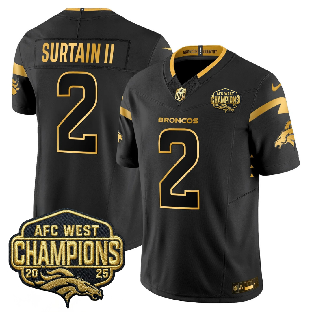 DEN AFC West Champions Patch Gold Vapor Limited Jersey