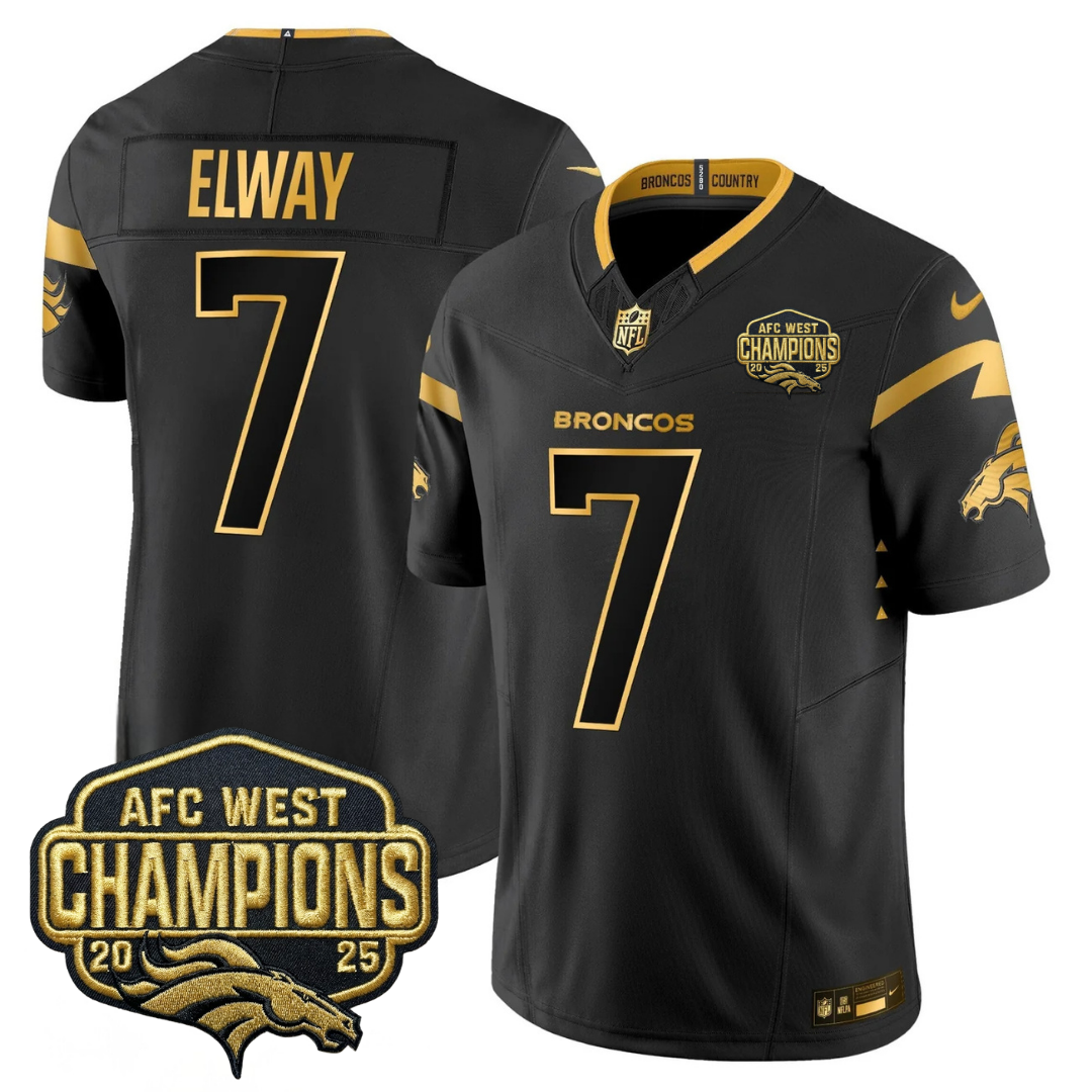 DEN AFC West Champions Patch Gold Vapor Limited Jersey
