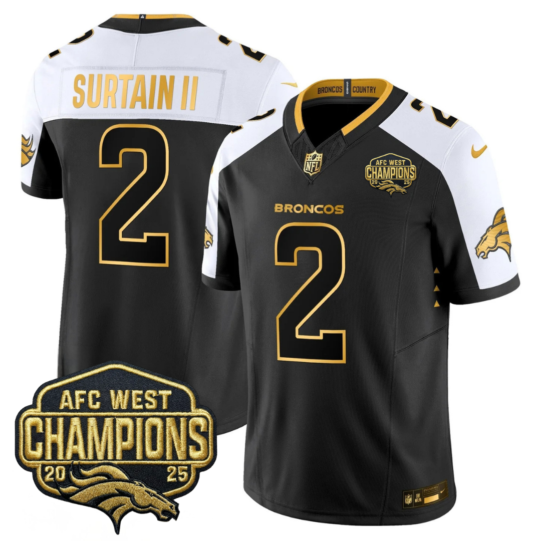 DEN AFC West Champions Patch Gold Vapor Limited Jersey
