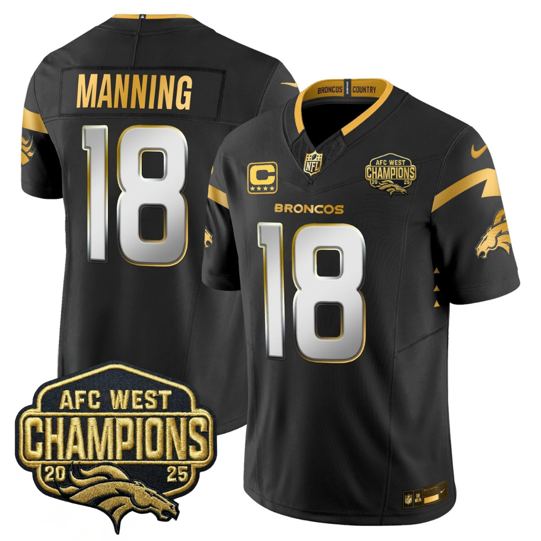DEN AFC West Champions Patch Gold Vapor Limited Jersey