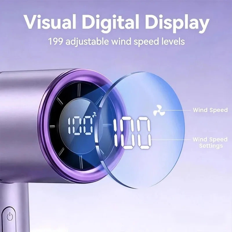 Lipstick Foldable Mini Fan,Brushless Motor 199 Speeds,USB Rechargeable Portable Handheld Neck Hanging Large Capacity Cooling Fan