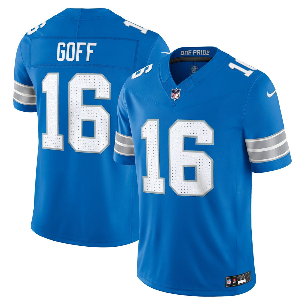 Men's Detroit Lions Jared Goff Nike Blue Team Vapor Fuse Stitched Limited Jersey